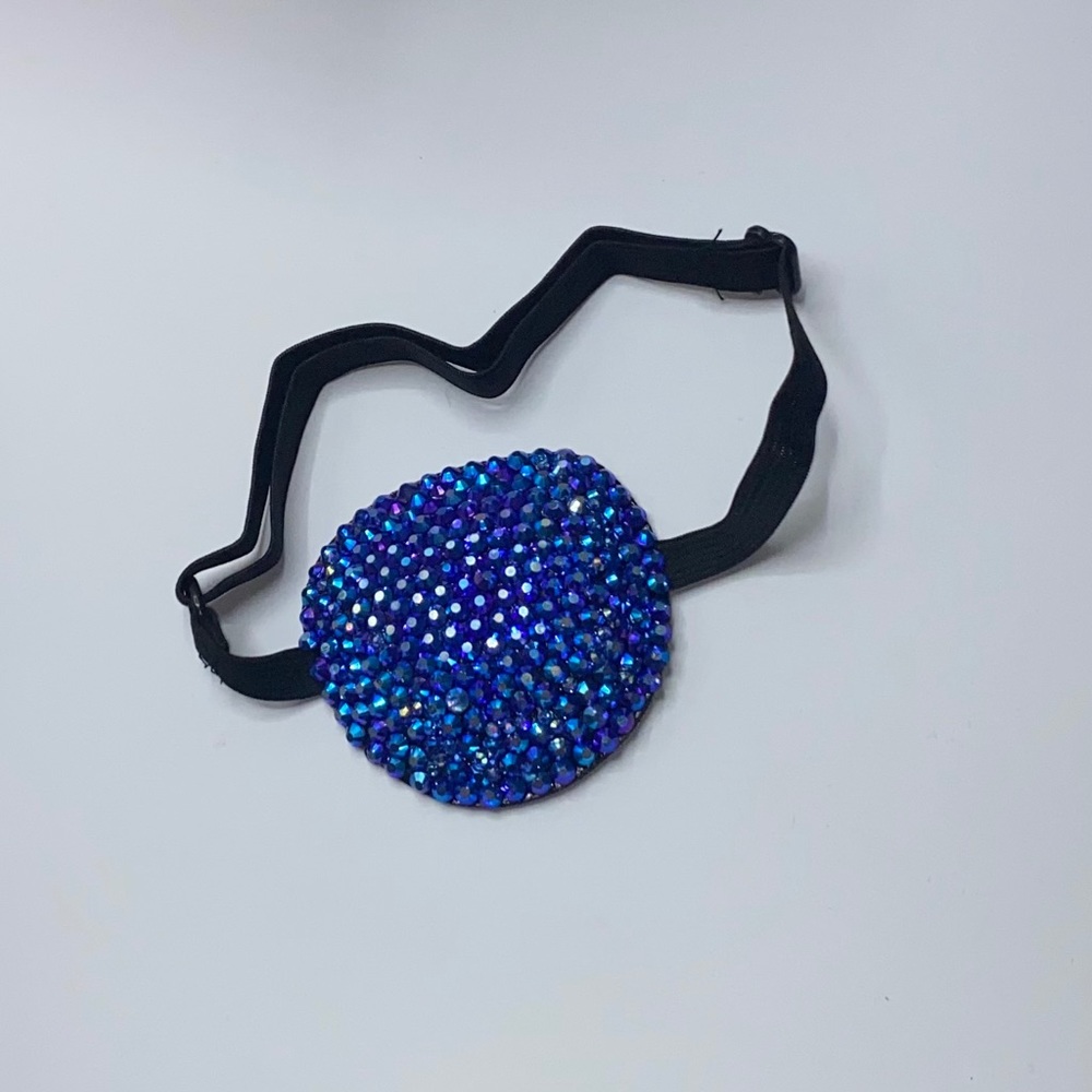 Luxury Sapphire AB Blue Medical Eye Patch Cover Up